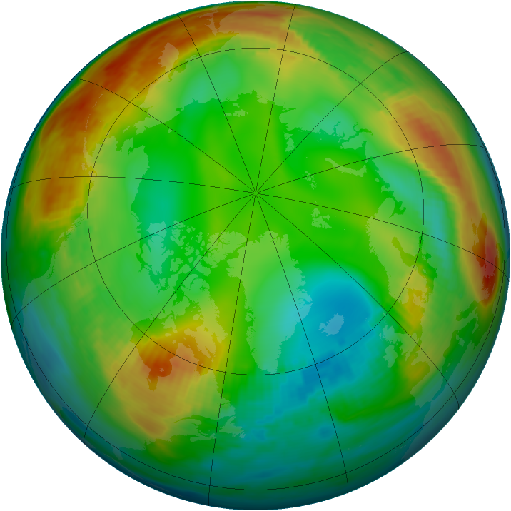 Arctic ozone map for 10 January 1981